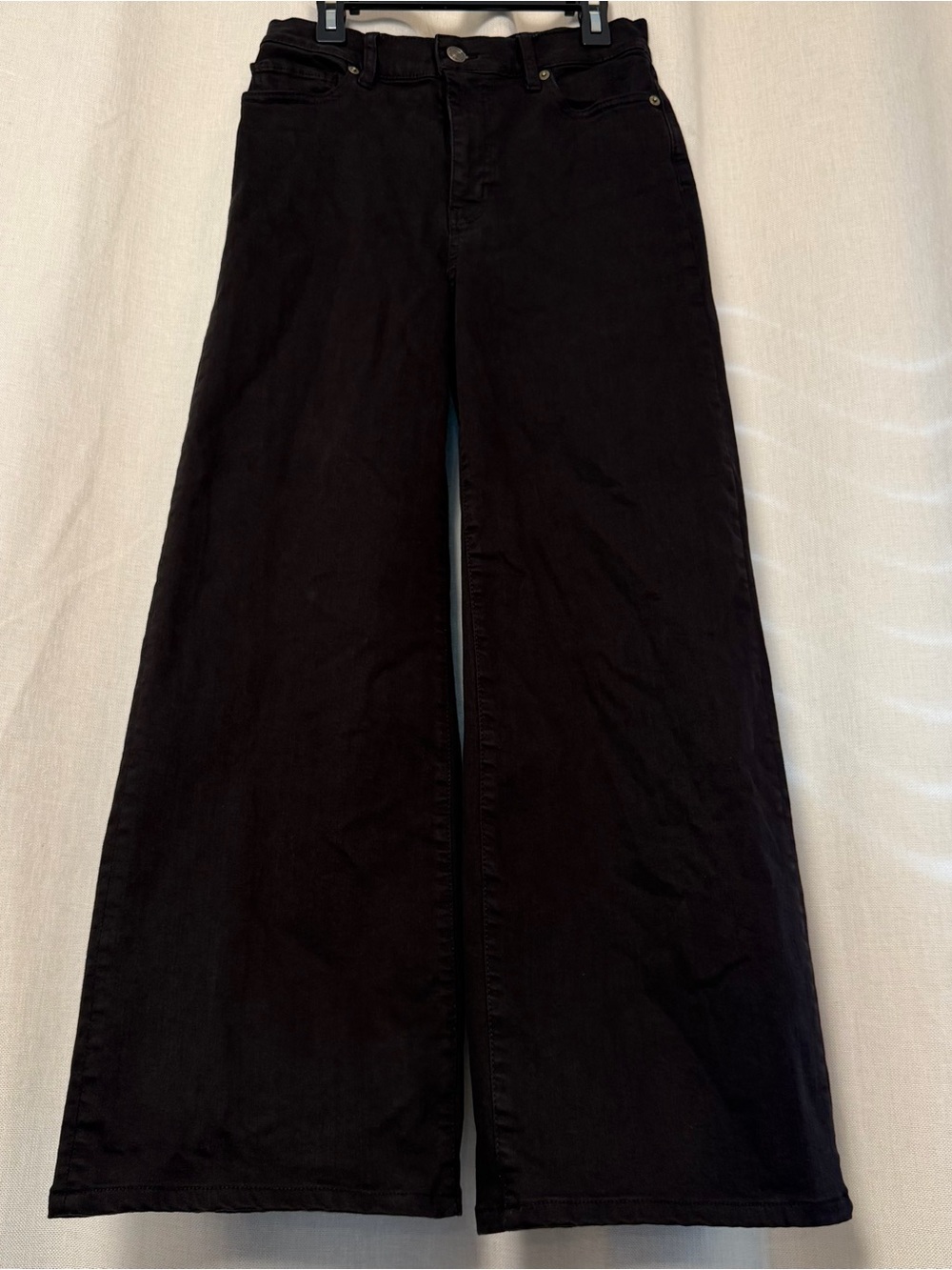 Frame Denim Le Slim Palazzo Wide-Leg High-Rise Jeans - Black